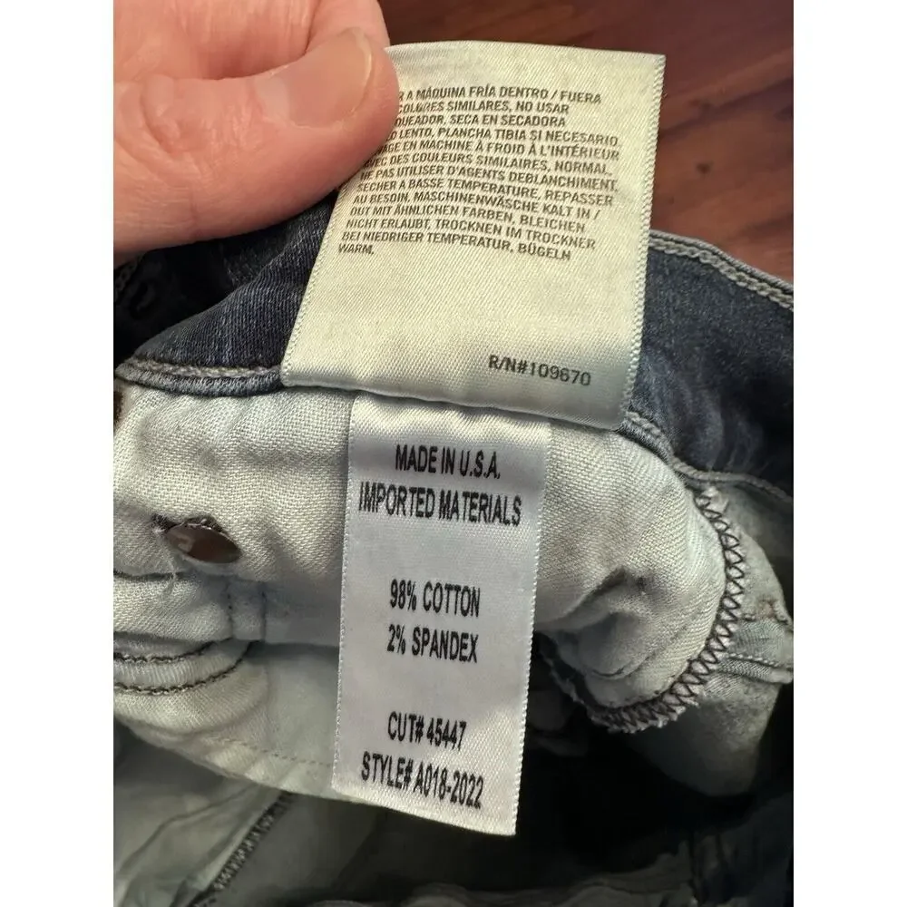 AGOLDE Sophie High Rise Crop Skinny Raw Hem Indigo Jeans Size 28 - Picture 9 of 9
